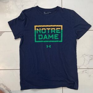 Under Armour Navy Tee with Notre Dame Graphic